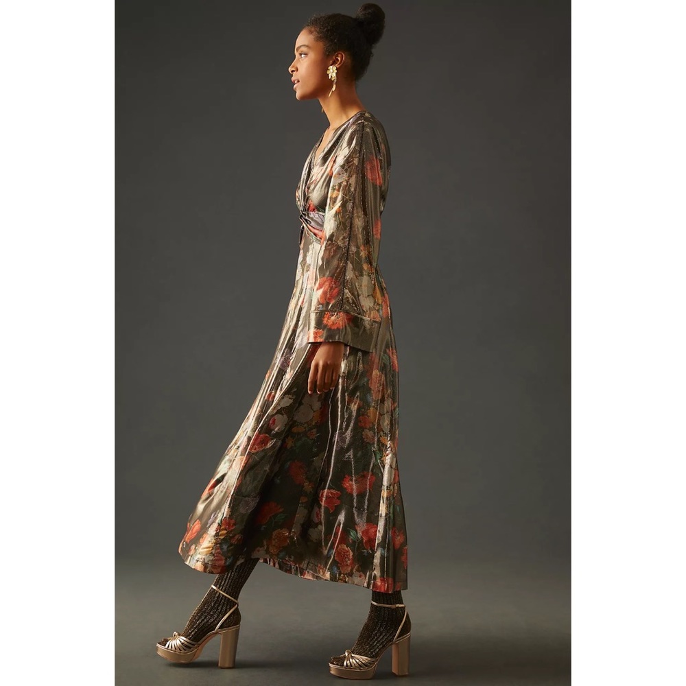 Anthropologie Caballero Deep V-Neck Maxi Dress - Picture 2 of 10